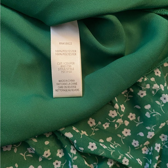 Max Studio- Green Floral Midi Dress flowy lightweight spring M? SIZE TAG MISSING - Picture 11 of 16